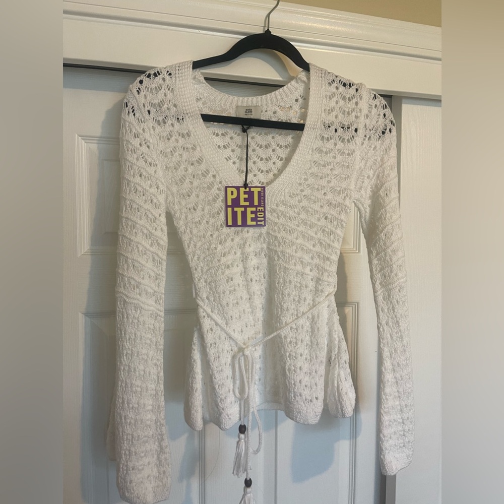 River Island Petite Crochet Bell Sleeve Top